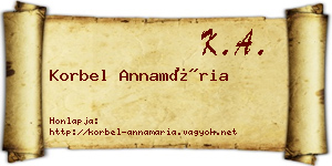 Korbel Annamária névjegykártya
